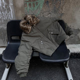 Unisex down jacket men's winter detachable fur collar