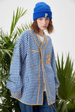 Unisex Jacket Autumn Houndstooth Hemming Coat Women's Clothing