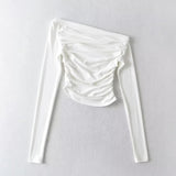 Women T-Shirt Long-Sleeved T-shirt Women's Stretch Solid Color Bottoming Shirt Autumn