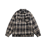 Unisex Jacket Winter American Retro Plaid Cotton-Padded Coat