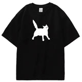 scratch cat pixel print  cotton short sleeve