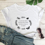 Y2k Short Sleeves T-shirt Planting Seeds Protecting Trees
