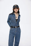 Unisex Pants Autumn Retro Denim Jumpsuit