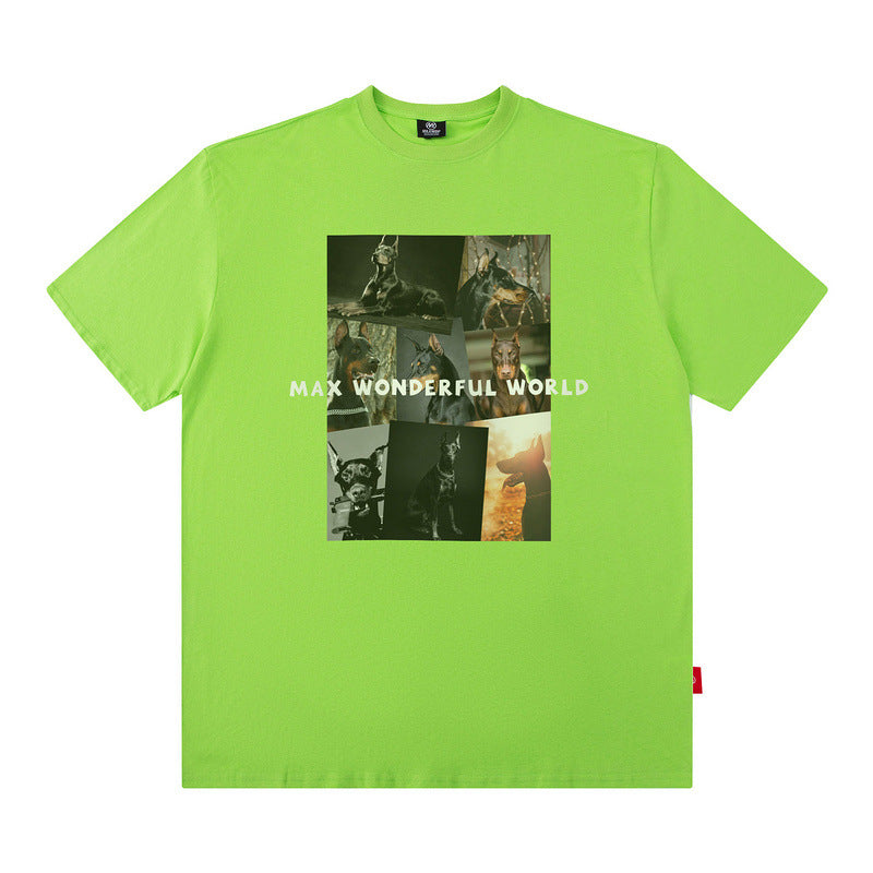 Men T Shirt Doberman Pinscher Printed Short-Sleeved T-shirt Men and Women Loose