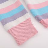 Women Sweater Butterfly-Patterned Short Style Sweater Women's Autumn Contrast Color Long Sleeves Sweater