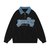 Men Hoodie Embroidery Half Zipper Sweater Men Spring and Autumn Leisure