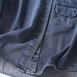Women T-Shirt 2 Vintage Distressed Oversize Casual Denim Jacket Coat for Women