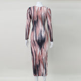 Women Desses Women's Clothing Fall V-neck Sexy Dress Printing