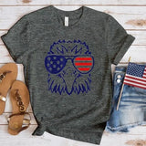 Women's Independence Day T Shirt round Neck Short Sleeve T-shirt Women's Top