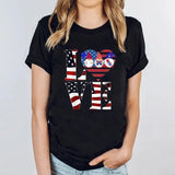 Women's Independence Day T Shirt round Neck Short Sleeve T-shirt Women's Top