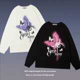 Men Long Sleeve Shirt Butterfly Graffiti Unique Design Long Sleeve Bottoming T-shirt Men and Women Vibe
