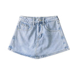 Women Skirt Summer Retro Show Half-Length Pants High Waist Denim Shorts
