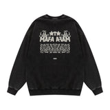 Men Hoodie Loose Letter Printing Men Leisure Washed-out Distressed
