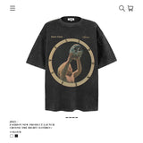 American vintage street T-shirt men's summer loose