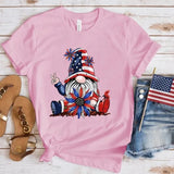 Women Independence Day T Shirt Crew Neck Short Sleeve T-shirt Top