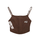 Women Vest Back Camisole Back Letter Print Girls Bottoming Vest