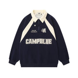 Men Hoodie Sweaters Menswear Embroidered Letters Loose Polo