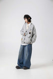 Unisex Sweater Autumn Affixed Cloth Embroidered Cardigan Sweater