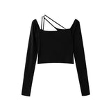 Women T-Shirt Spring Long-Sleeved, Slim-Fit, Short Top