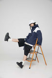 Unisex Jacket Autumn Stitching Contrast Color Hooded Coat Women's Clothing