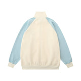 Men Hoodie Five-Pointed Star Embroidered Stand Collar Cardigan Sweater