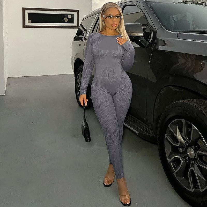 Women Jumpsuit Women's Clothing Winter Print Sports Long Sleeve Jumpsuit