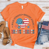 Women's Independence Day T Shirt round Neck Short Sleeve T-shirt Women's Top