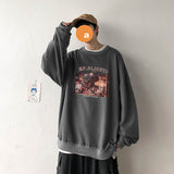 Men Hoodie Sweater Men's Korean Style Trendy Idle Style Loose Print