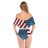 National Flag Day T Shirts Independence Day Printed One-Piece Swimsuit for Women
