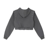 Women Hoodie Short Hooded Sweater Girls' Autumn Long Sleeve Hoodie