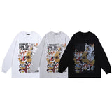 Men Long Sleeve Shirt Printed Long Sleeve Bottoming T-shirt Men and Women Retro