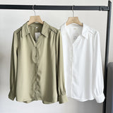 Women T-Shirt White Long Sleeve Shirt Women Spring and Autumn Top