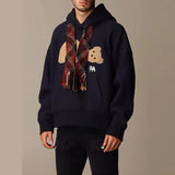 Palm Angle Hoodie Wholesale Cross-Border Fashion Brand Palm Angels Tassel Streamer Broken Bear Embroidery Velvet Hoodie Sweater Men's and Women's Coats