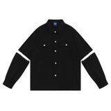 Men's Long Sleeved T Shirt Long Sleeve Shirt Men's Loose American Fashion Brand Spring and Summer Multi-Pocket Lapel Shirt