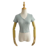 Women T-Shirt Short Sleeve T-shirt Slim Fit Slimming Top