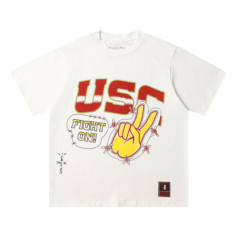 Travis Scott T-Shirt TRAVIS SCOTT CACTUS JACK Embroidery Crew Neck Short Sleeve T