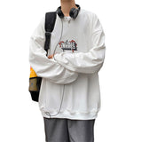 Men Hoodie round Neck Sweater Men's Autumn Hong Kong Style Loose