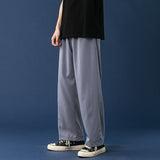 Men Sweatpants Ice Silk Pants Men's Trendy Loose Straight