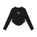 Women Long Sleeve T-Shirt Short T-shirt Women's Street round Neck Fashion Brand Casual Spring and Autumn