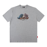 Men T Shirt Vintage Print Short Sleeves T-shirt Men and Women Couple Casual Loose