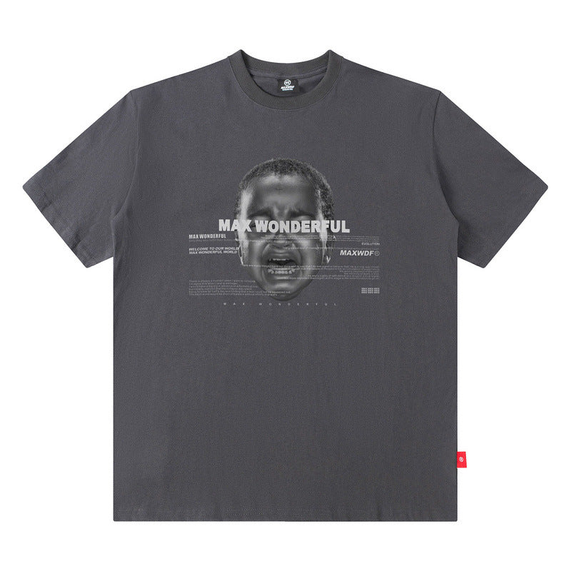 Men T Shirt Summer American Street Fashion Brand Short Sleeve T-shirt Men's Loose