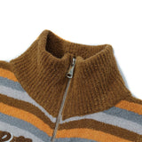 Women Sweater Stand Collar Knitted Women's Autumn Letter Sweater Coat