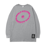 Men Long Sleeve Shirt round Neck Long Sleeve Men and Women Street Loose Casual Hip Hop Couple