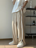 Men Sweatpants Men's Summer Draping Effect Ice Silk Wide-Leg Pants