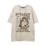 Men T Shirt Vintage Angel Print Short-Sleeved T-shirt Men and Women Ins Style Couple