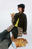 Unisex Jacket Fall Colorblock Check Shirt Women's Clothing