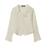 Women Long Sleeve Shirt Cardigan Shirt Women's Spring and Autumn Slim Fit Casual Long Sleeve Shirt