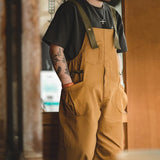Men Pant Loose Casual Suspender Trousers Men's Pants Retro Overalls