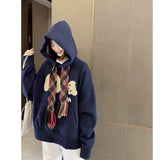 Palm Angle Hoodie Wholesale Cross-Border Fashion Brand Palm Angels Tassel Streamer Broken Bear Embroidery Velvet Hoodie Sweater Men's and Women's Coats