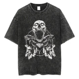 Men Fashion Washed T Shirt Commemoration of the statue